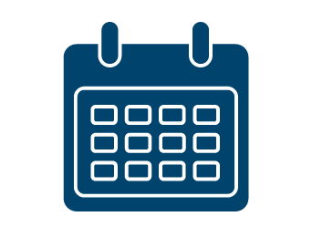 An icon of a calendar, representing early cancer detection and diagnosis