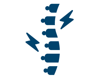 An icon of a spine, representing musculoskeletal conditions