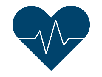 An icon of a heart, representing women's health